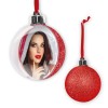 BOLA DE NATAL 10X10 GLITTER VERMELHO